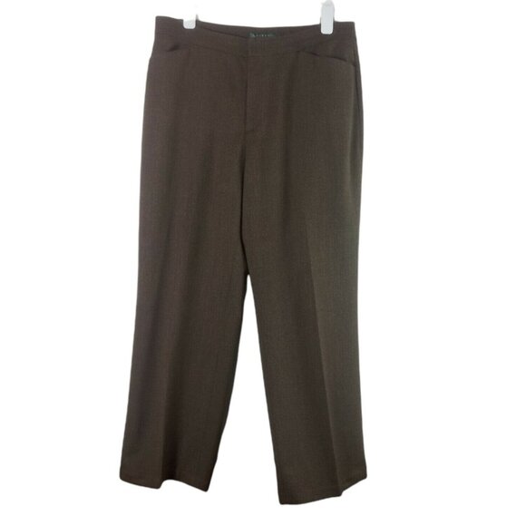 Lauren Ralph Lauren Pants - Lauren Ralph Lauren Womens Wool Dress Pants High Rise Brown Size 14 Minimalist